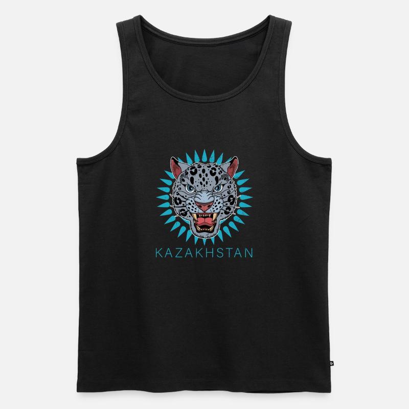 Kasachstan Herkunft Kasach Schneeleopard - Männer Premium Bio Tank Top - Schwarz