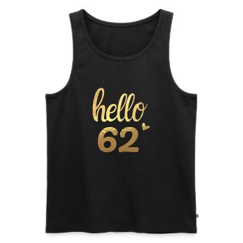 Hello 62 doré - Débardeur bio Premium Homme - noir - Devant - Michal (187cm)