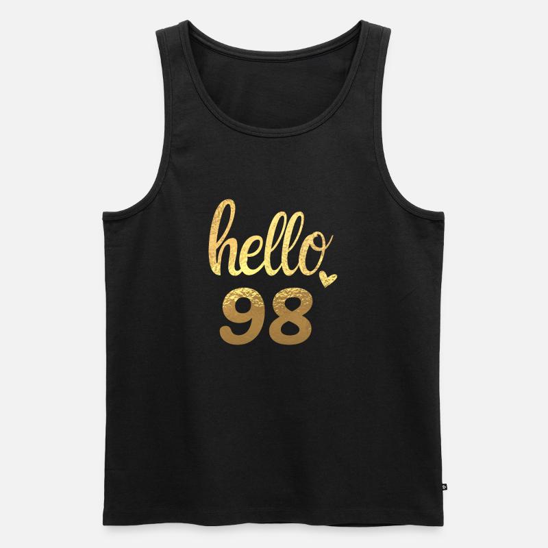 Hallo 98 gold - Männer Premium Bio Tank Top - Schwarz