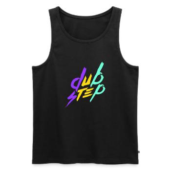 Dub Step Techno Musik Party Club Text Schriftzug - Männer Premium Bio Tank Top - Schwarz - Vorne - AI Model Male 178 light (178cm)