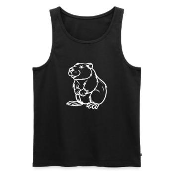 Hamster Comic Animal - Men's Premium Organic Tank Top - black - Front - AI Model Male 178 light (178cm)