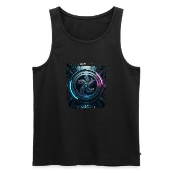 Sternzeichen Waage in der Cyberpunk-Ära Zukunft - Männer Premium Bio Tank Top - Schwarz - Vorne - Michal (187cm)