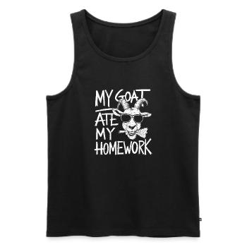 My goat ate my homework - Men's Premium Organic Tank Top - black - Front - Michal (187cm)