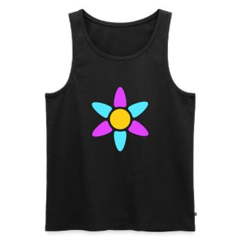 Petite Fleur Marguerite Décoratif Jaune Violet Design - Débardeur bio Premium Homme - noir - Devant - Michal (187cm)