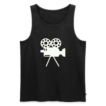 Camera Icon Film - Men's Premium Organic Tank Top - black - Front - AI Model Male 178 light (178cm)