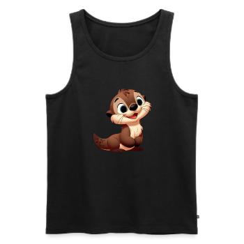 otter - Men's Premium Organic Tank Top - black - Front - Michal (187cm)