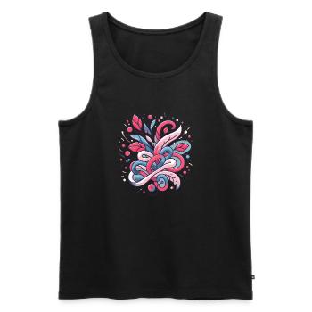 Abstraktes Blumenmuster - Männer Premium Bio Tank Top - Schwarz - Vorne - AI Model Male 178 light (178cm)