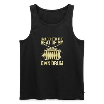 Stolz auf den eigenen Rhythmus - Männer Premium Bio Tank Top - Schwarz - Vorne - Michal (187cm)