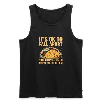Loving message with taco humor - Men's Premium Organic Tank Top - black - Front - AI Model Male 178 light (178cm)
