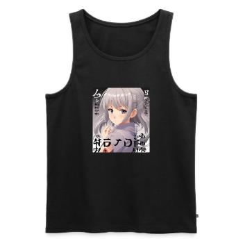 Anime - Débardeur bio Premium Homme - noir - Devant - Michal (187cm)