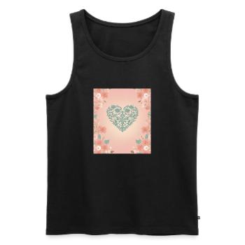 Coeur de fleur - Débardeur bio Premium Homme - noir - Devant - AI Model Male 178 light (178cm)