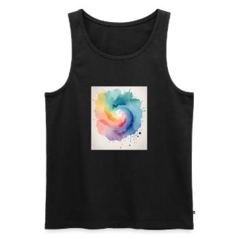 Abstraktes Aquarell in Spiralform - Männer Premium Bio Tank Top - Schwarz - Vorne - AI Model Male 178 light (178cm)