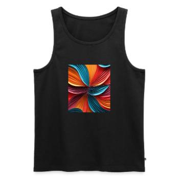 Colorful abstract paperColorful abstract with - Men's Premium Organic Tank Top - black - Front - AI Model Male 178 light (178cm)