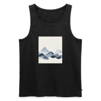 Abstract Mountains - Men's Premium Organic Tank Top - black - Front - AI Model Male 178 light (178cm)