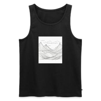 Paysage de montagne en ligne - Débardeur bio Premium Homme - noir - Devant - AI Model Male 178 light (178cm)