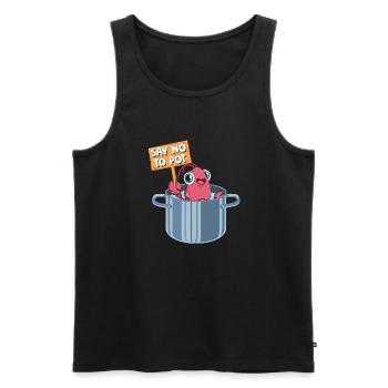 Say No To Pot Shrimp Lover Seafood - Männer Premium Bio Tank Top - Schwarz - Vorne - AI Model Male 178 light (178cm)