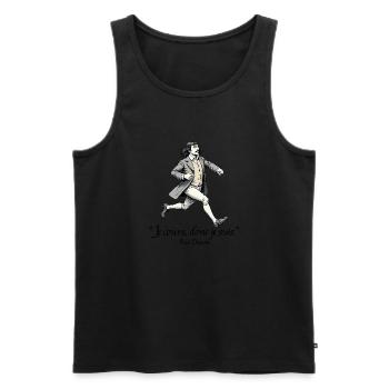 Je cours dons je suis - Débardeur bio Premium Homme - noir - Devant - AI Model Male 178 light (178cm)