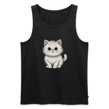 Chat persan - Débardeur bio Premium Homme - noir - Devant - AI Model Male 178 light (178cm)