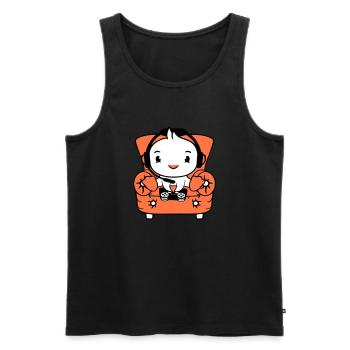 Duck Gamer Gaming Controller Headset Chair Sitting - Men's Premium Organic Tank Top - black - Front - Michal (187cm)