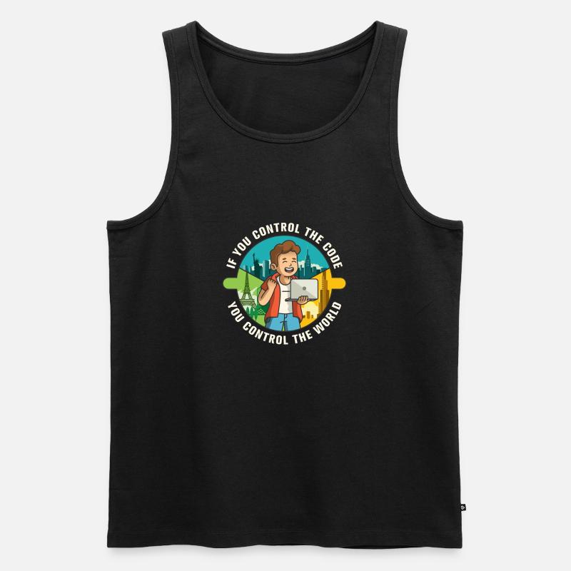 Wenn du den Code kontrollierst, kontrollierst du die Welt - Männer Premium Bio Tank Top - Schwarz