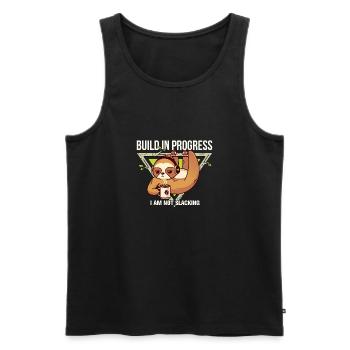Build in progress - Men's Premium Organic Tank Top - black - Front - AI Model Male 178 light (178cm)