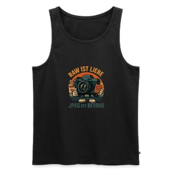 Original is love - Men's Premium Organic Tank Top - black - Front - Michal (187cm)