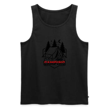 Camping Tent Nature - Men's Premium Organic Tank Top - black - Front - Michal (187cm)