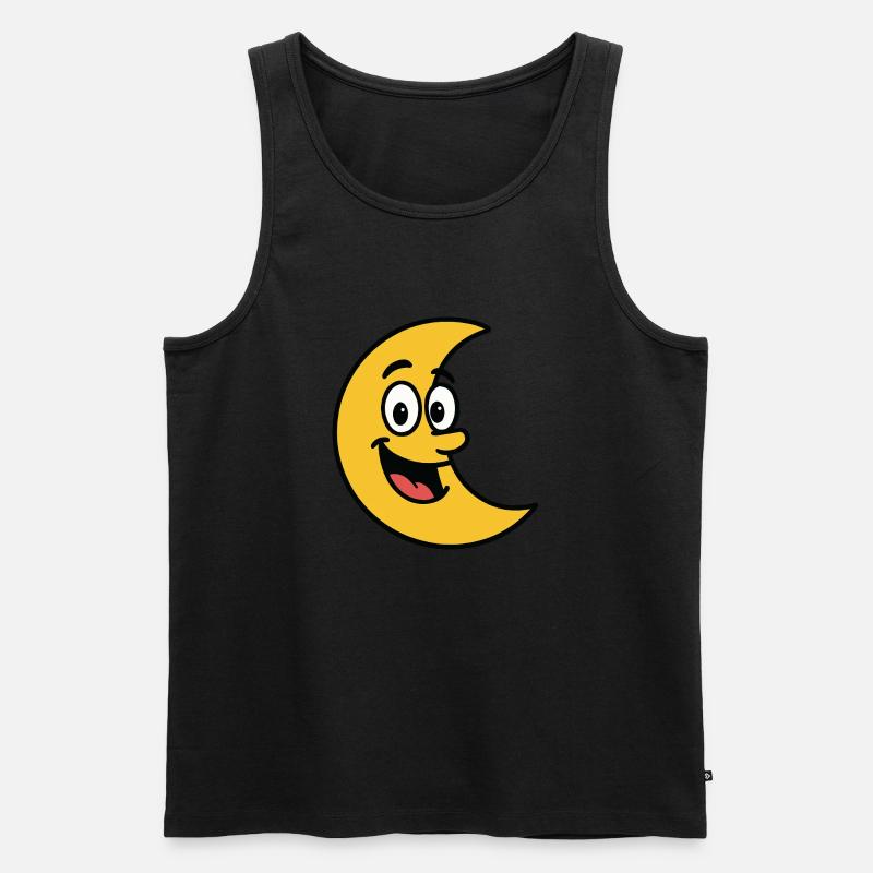 mond comic - Männer Premium Bio Tank Top - Schwarz