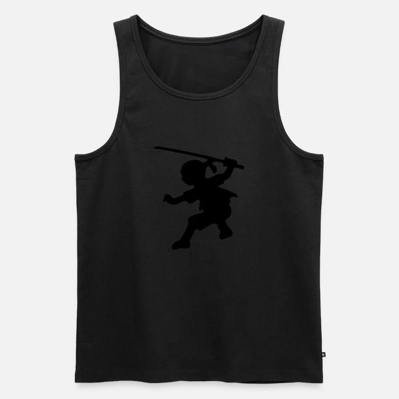 ninja - Männer Premium Bio Tank Top - Schwarz