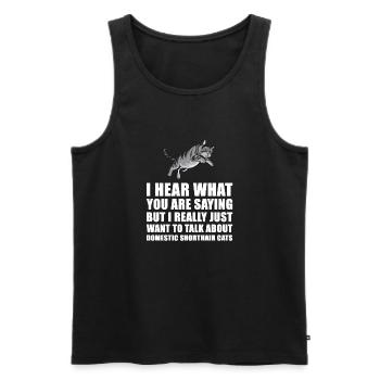 Domestic Shorthair Cat Cute Gift - Men's Premium Organic Tank Top - black - Front - Michal (187cm)