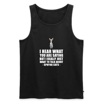 Sphynx Katze nettes Geschenk - Männer Premium Bio Tank Top - Schwarz - Vorne - Michal (187cm)