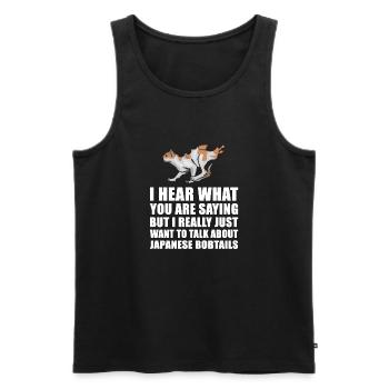 Japanische Stump Schwanz Katze nettes Geschenk - Männer Premium Bio Tank Top - Schwarz - Vorne - Michal (187cm)