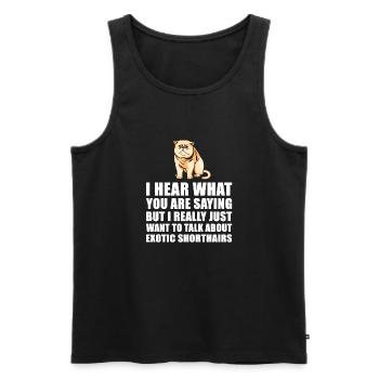 Exotic Kurzhaar-Katze nettes Geschenk - Männer Premium Bio Tank Top - Schwarz - Vorne - AI Model Male 178 light (178cm)