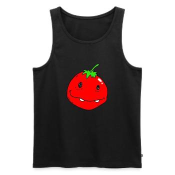 Tomate - Männer Premium Bio Tank Top - Schwarz - Vorne - AI Model Male 178 light (178cm)