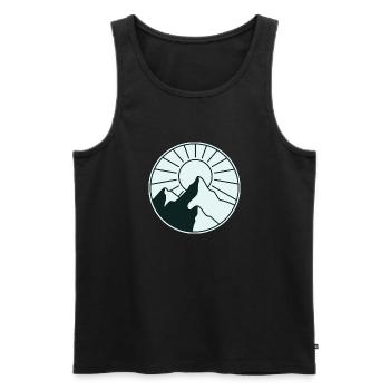 Berge im Sonnenuntergang - Männer Premium Bio Tank Top - Schwarz - Vorne - Michal (187cm)