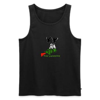 free palestine, doves, freedom, war, palestine - Men's Premium Organic Tank Top - black - Front - Michal (187cm)