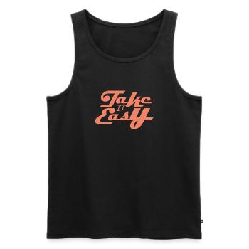Take It Easy - Men's Premium Organic Tank Top - black - Front - AI Model Male 178 light (178cm)
