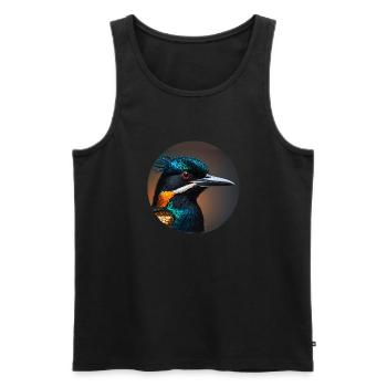 kolibri,vogel, illustration,bunt,glitzer,eisvogel - Männer Premium Bio Tank Top - Schwarz - Vorne - AI Model Male 178 light (178cm)