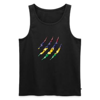 Mauritius - Men's Premium Organic Tank Top - black - Front - AI Model Male 178 light (178cm)