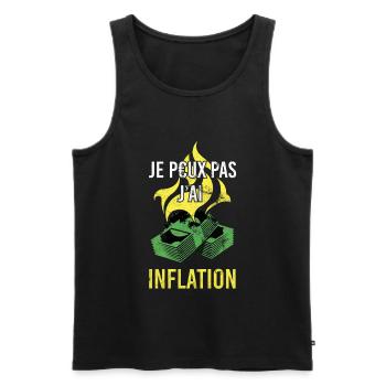 Je Peux Pas J'ai Inflation - Humour Tendance - Débardeur bio Premium Homme - noir - Devant - AI Model Male 178 light (178cm)