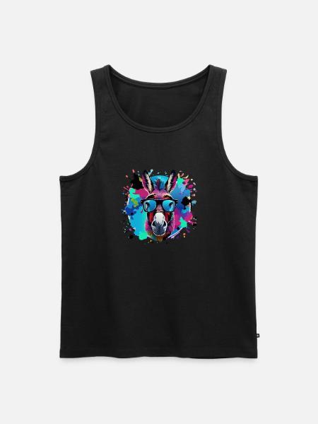 Esel,graffiti ,malerei , bunt,Nerd - Männer Premium Bio Tank Top - Schwarz