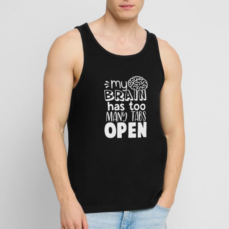 Brain Too Many Tabs Open Gift for Coder Canottiera ecologica premium da uomo