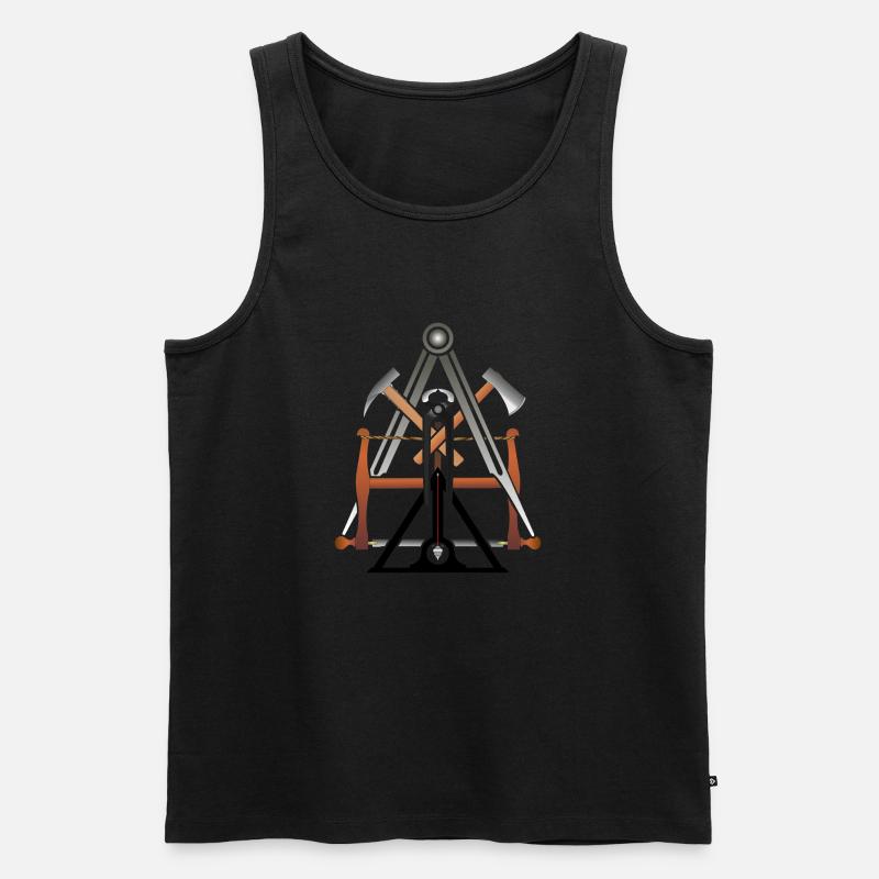 Handwerkszeichen, Betonbauer ohne Text, Logo - Männer Premium Bio Tank Top - Schwarz