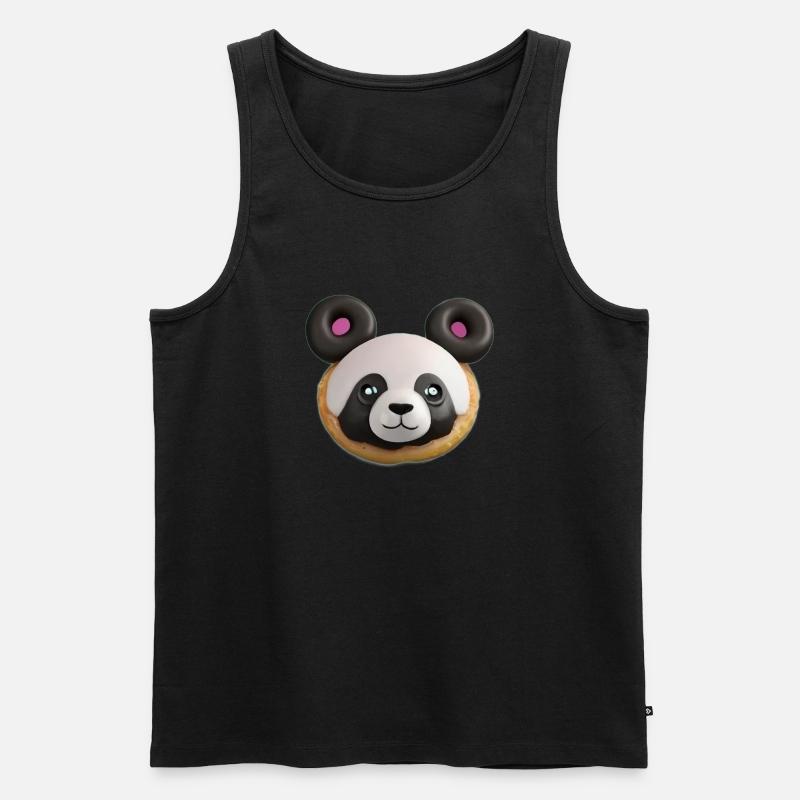 Panda Triple Donuts - Männer Premium Bio Tank Top - undefined