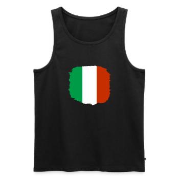 Drapeau de l’Italie Vintage Drapeau italien Look vieilli - Débardeur bio Premium Homme - noir - Devant - Michal (187cm)