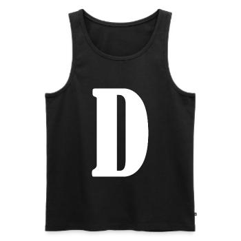 D - Männer Premium Bio Tank Top - Schwarz - Vorne - AI Model Male 178 light (178cm)
