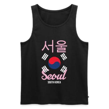 Seoul Korea Südkorea Koreanisch Stadt K-Pop Spruch - Männer Premium Bio Tank Top - Schwarz - Vorne - Michal (187cm)