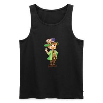 Kobold Fabelwesen Leprechaun Flagge USA Geschenk - Männer Premium Bio Tank Top - Schwarz - Vorne - Michal (187cm)