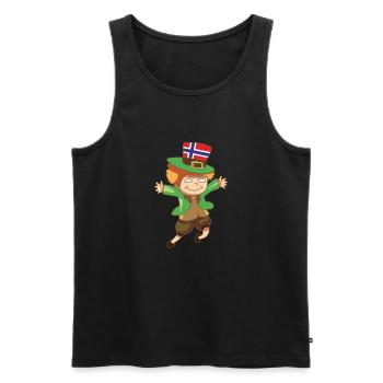 fable Kobold Leprechaun Drapeau Norvège Cadeau - Débardeur bio Premium Homme - noir - Devant - Michal (187cm)