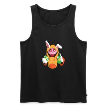 Lapin de Pâques oeufs de Pâques couleur doux mignon cadeau - Débardeur bio Premium Homme - noir - Devant - Michal (187cm)